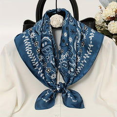 Classic Paisley Print Scarf Silk Square Shawl Sunscreen Head Wrap
