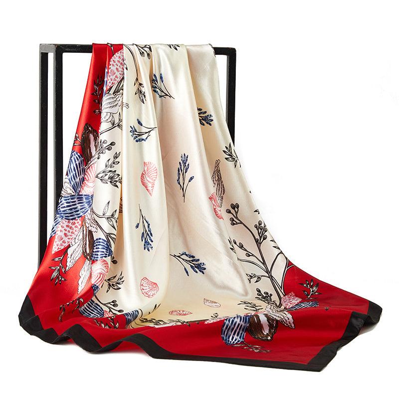 Large Satin Head Scarf For Women Silk Neck Hair Wrap
