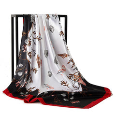 Large Satin Head Scarf For Women Silk Neck Hair Wrap