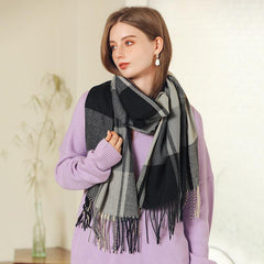 Wool Fringe Throw Blanket All Season Use Sofa Couch Camping Bed