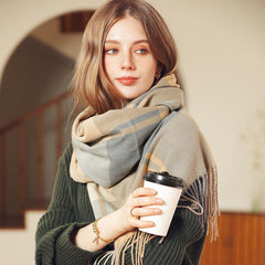 Wool Fringe Throw Blanket All Season Use Sofa Couch Camping Bed