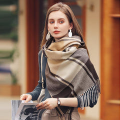 Wool Fringe Throw Blanket All Season Use Sofa Couch Camping Bed