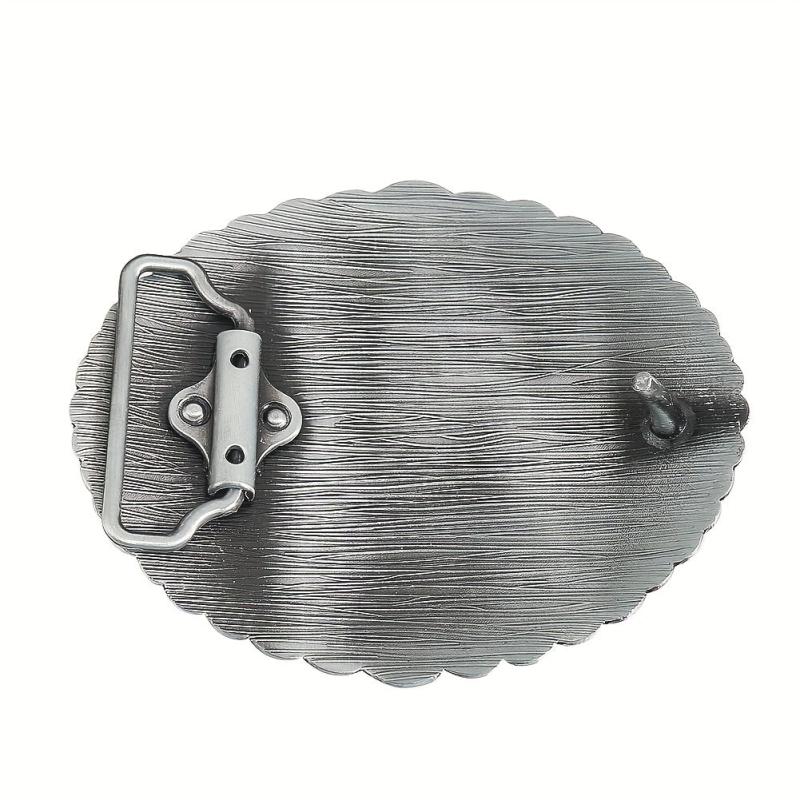 Zinc Oval Embossed Belt Buckle Charm Clasp Hook Jeans Accessory