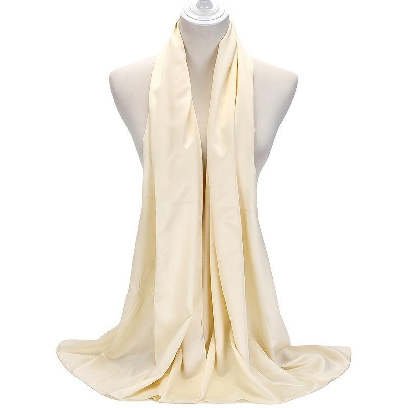 Solid Satin Scarf Silk Head Scarf Shawl Women Casual Windproof