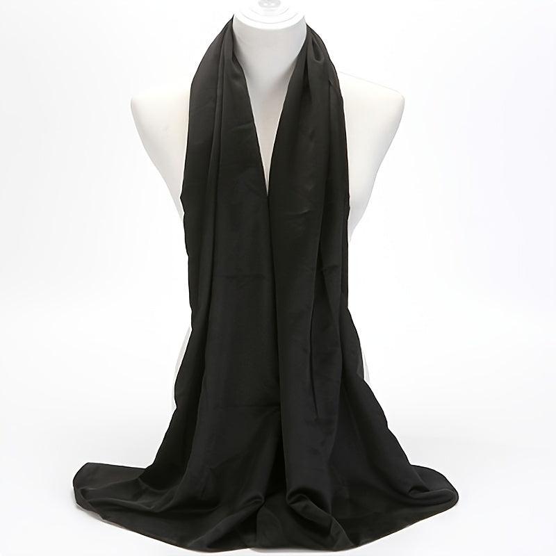 Solid Satin Scarf Silk Head Scarf Shawl Women Casual Windproof