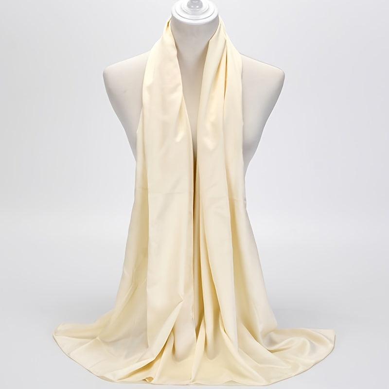 Solid Satin Scarf Silk Head Scarf Shawl Women Casual Windproof