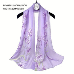 Kapok Print Chiffon Scarf Thin Breathable Shawl Casual Head Wrap Hijab