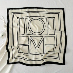 Stripe Print Casual Square Scarf & Bandana Women Headwrap Silk Satin