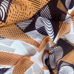 Geometric Stripe Print Square Scarf Vintage Small Block Neckerchief