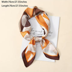 Geometric Stripe Print Square Scarf Vintage Small Block Neckerchief