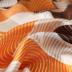 Geometric Stripe Print Square Scarf Vintage Small Block Neckerchief