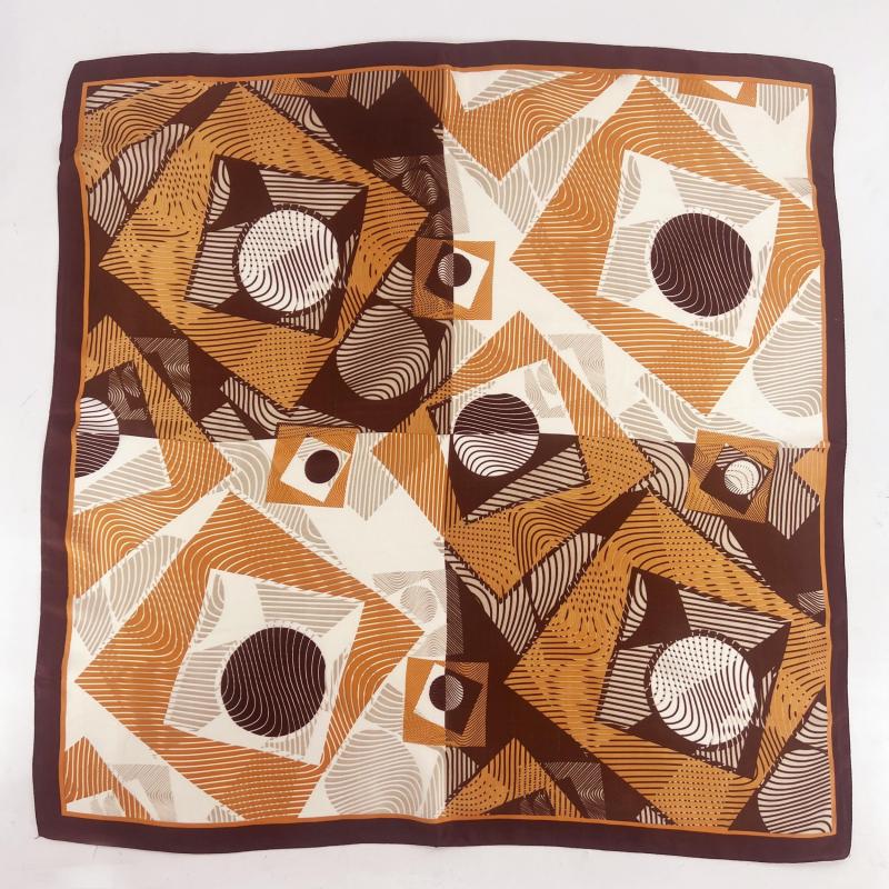 Geometric Stripe Print Square Scarf Vintage Small Block Neckerchief