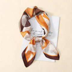 Geometric Stripe Print Square Scarf Vintage Small Block Neckerchief