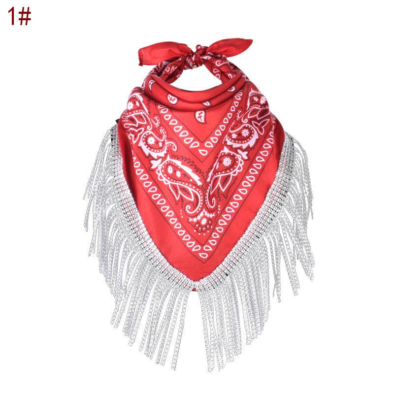 Sequins Tassel Poly Scarf Functional Scarf