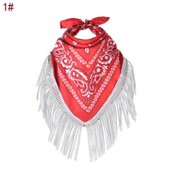 Sequins Tassel Poly Scarf Functional Scarf