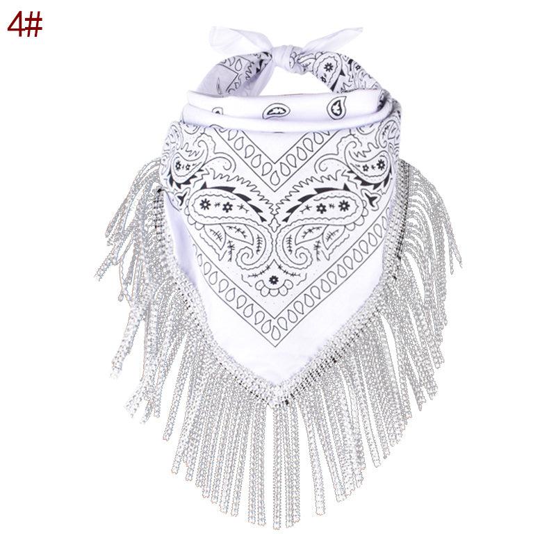 Sequins Tassel Poly Scarf Functional Scarf