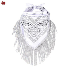 Sequins Tassel Poly Scarf Functional Scarf