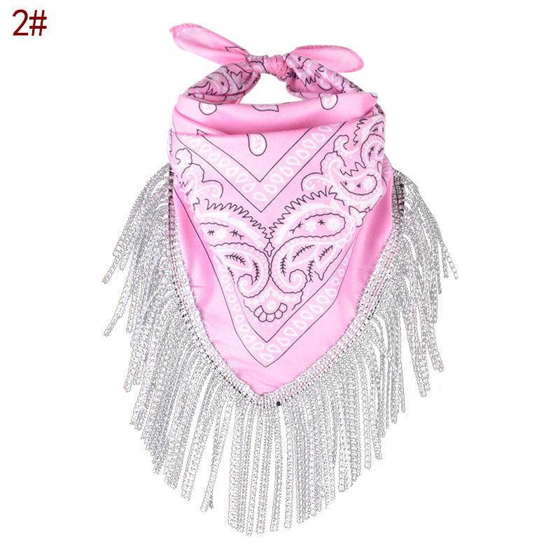 Sequins Tassel Poly Scarf Functional Scarf