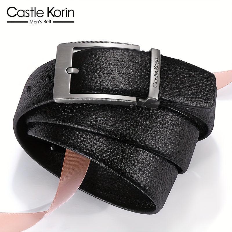 Men's Leather Belt With Pin Buckle Top Layer Cowhide Business Style