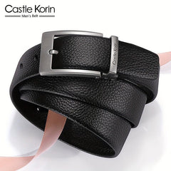 Men's Leather Belt With Pin Buckle Top Layer Cowhide Business Style