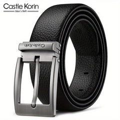 Men's Leather Belt With Pin Buckle Top Layer Cowhide Business Style