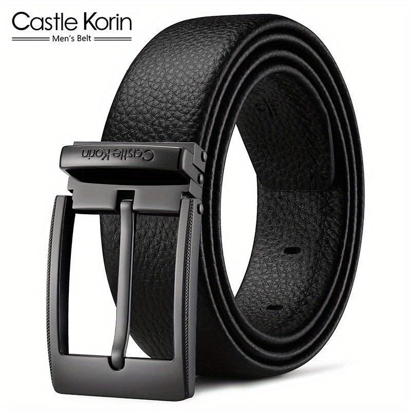 Men's Leather Belt With Pin Buckle Top Layer Cowhide Business Style