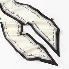 Border Ribbon Scarf Silk Feeling Skinny Scarf Neck Scarf Hairband