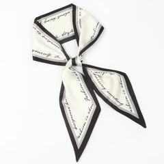 Border Ribbon Scarf Silk Feeling Skinny Scarf Neck Scarf Hairband