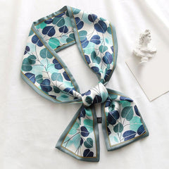 Classic Print Skinny Scarf Long Ribbon Neckerchief for Women