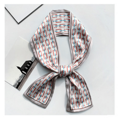 Classic Print Skinny Scarf Long Ribbon Neckerchief for Women