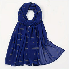 Rhinestone Decor Chiffon Shawl Scarf Wrap for Daily Decoration