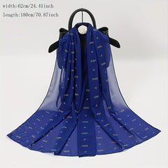 Rhinestone Decor Chiffon Shawl Scarf Wrap for Daily Decoration