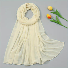 Rhinestone Decor Chiffon Shawl Scarf Wrap for Daily Decoration