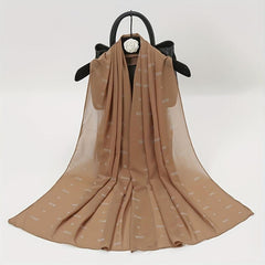 Rhinestone Decor Chiffon Shawl Scarf Wrap for Daily Decoration