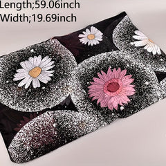 Sunflower Print Chiffon Scarf Thin Silk Shawl
