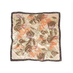 Sycamore Leaf Print Silk Square Scarf