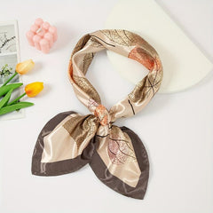Sycamore Leaf Print Silk Square Scarf