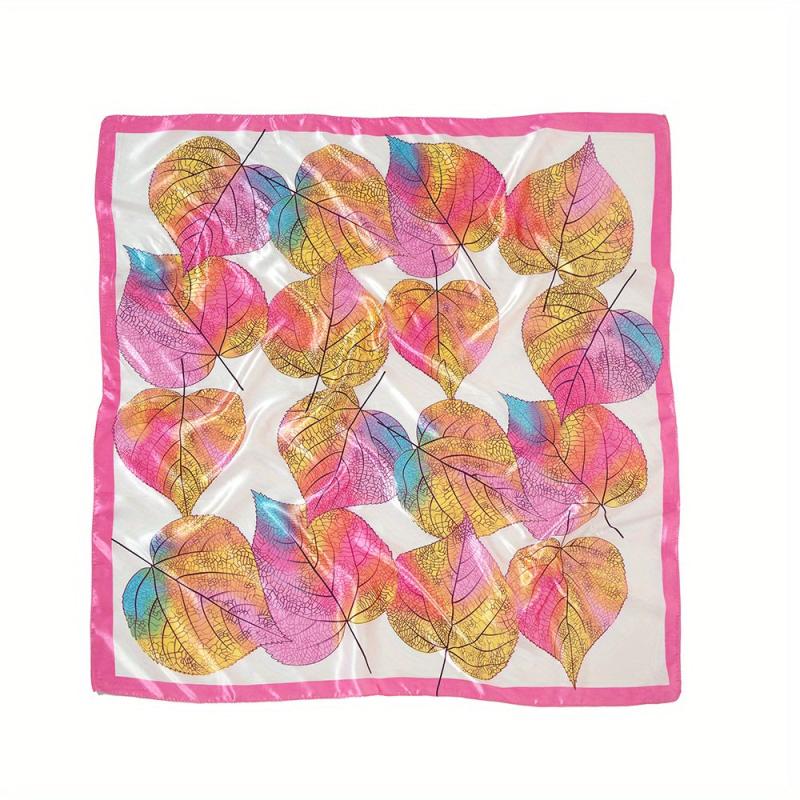 Sycamore Leaf Print Silk Square Scarf