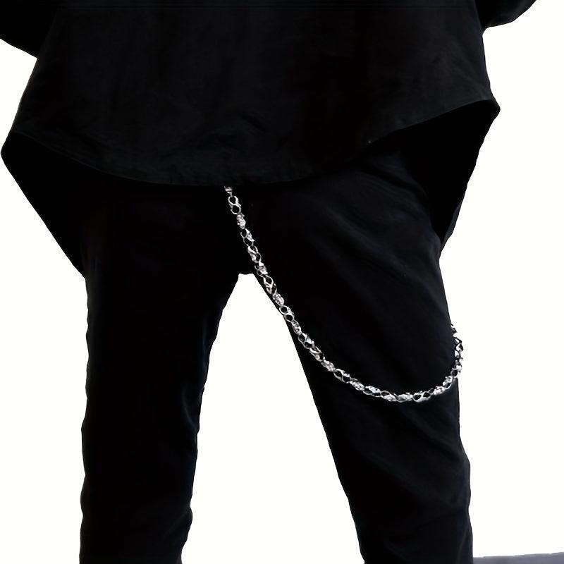 Punk Style Belt With Skull Chain For Men