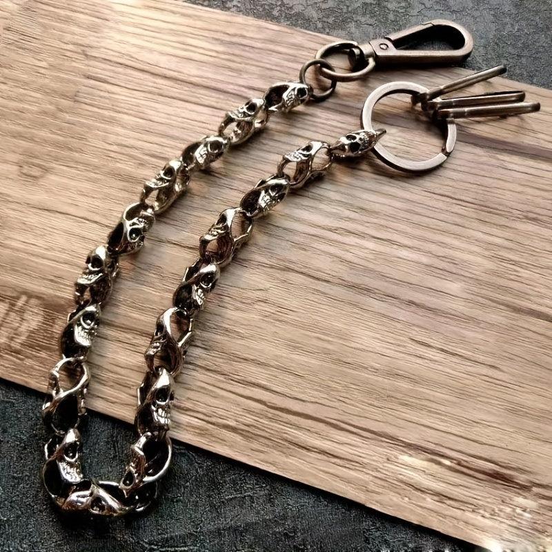 Punk Style Belt With Skull Chain For Men
