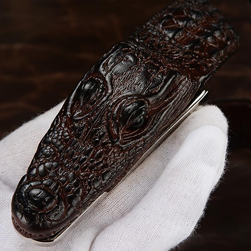 Men's Crocodile Leather Belt Automatic Buckle Pure Cowhide Plus