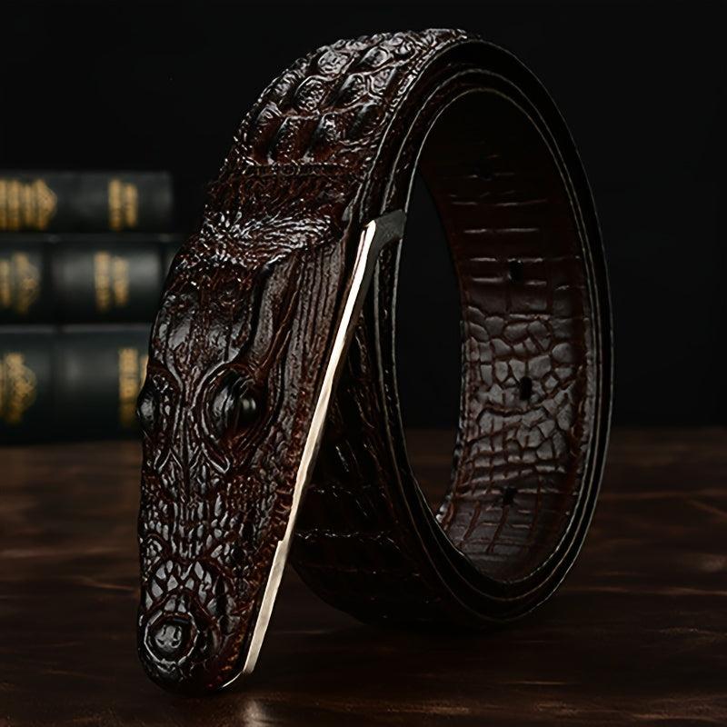 Men's Crocodile Leather Belt Automatic Buckle Pure Cowhide Plus