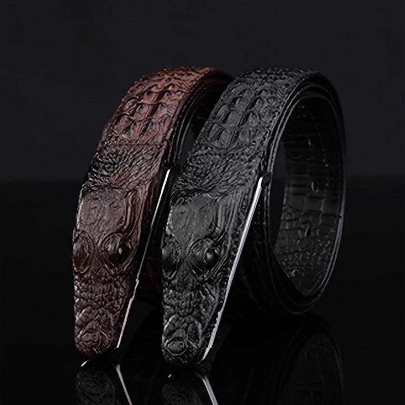 Men's Crocodile Leather Belt Automatic Buckle Pure Cowhide Plus