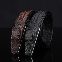 Men's Crocodile Leather Belt Automatic Buckle Pure Cowhide Plus