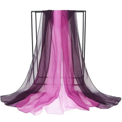 Women Silk Scarf Long Gradient Sun Protection Beach Shawl