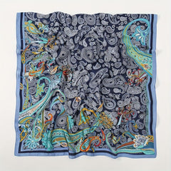 Vintage Paisley Print Silk Scarf for Women