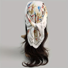 Flower Printed Square Scarf Silky Soft Headscarf Hair Wraps For Sleep