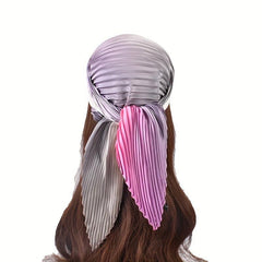Pleated Gradient Bandana Square Scarf Woman Neck...