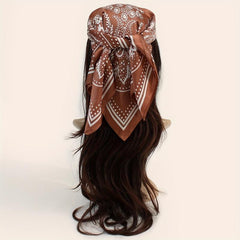 Paisley Print Square Scarf Silk Shawl Bandana Head Wraps Neckerchief