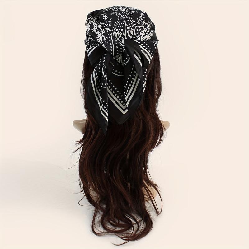 Paisley Print Square Scarf Silk Shawl Bandana Head Wraps Neckerchief